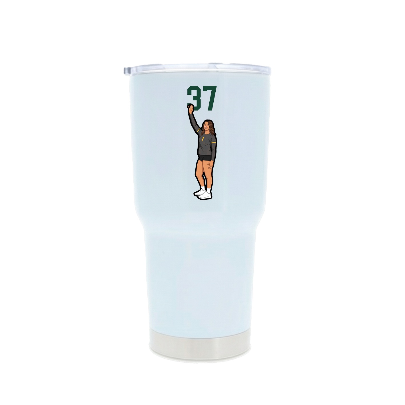 30oz Stainless Steel Tumbler — Number Top in White