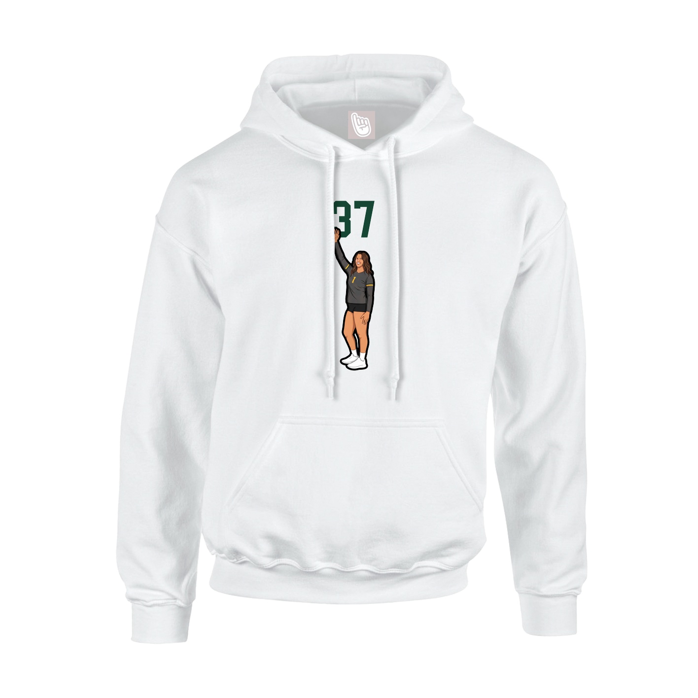 Hoodie — Number Top in White