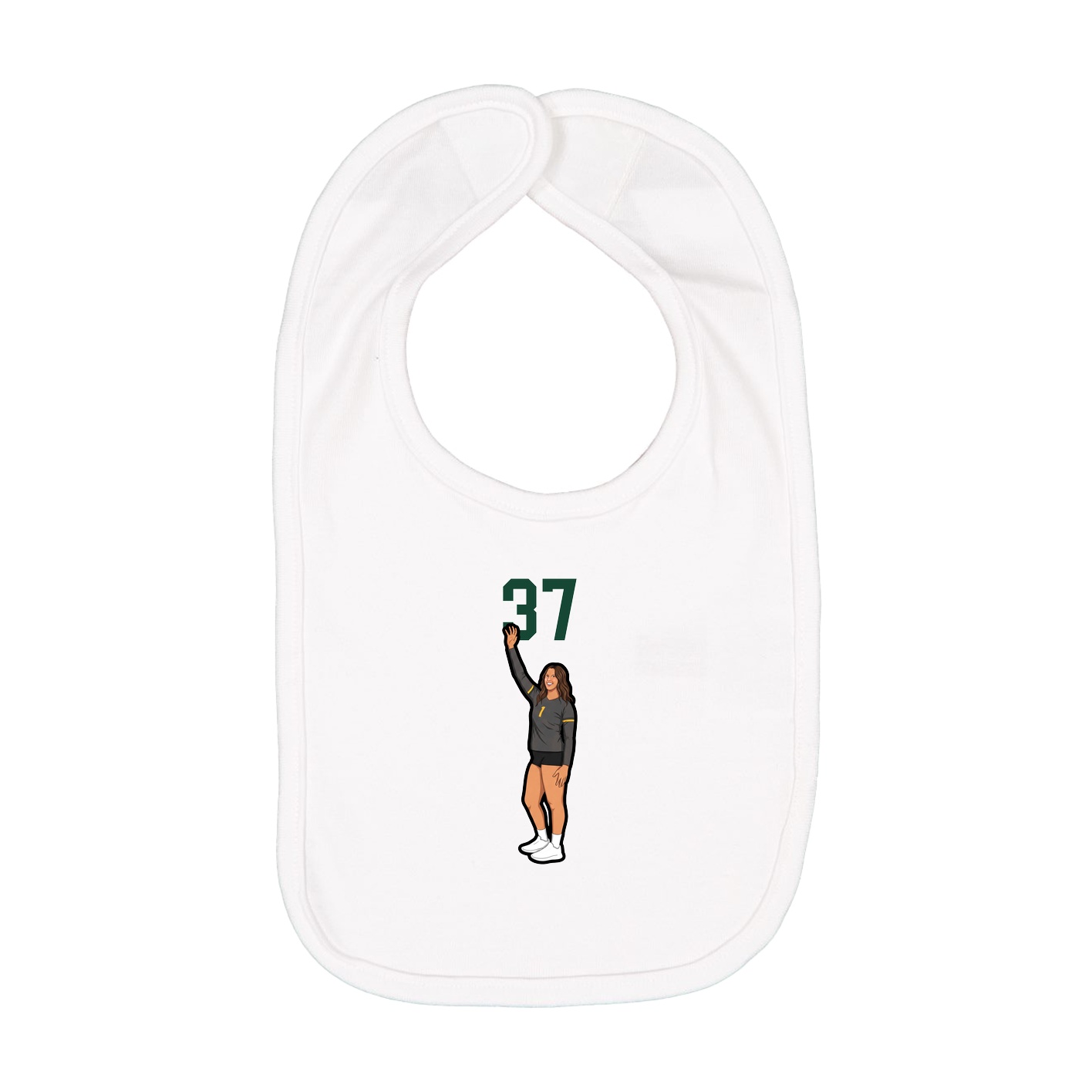 Infant Bib — Number Top in White