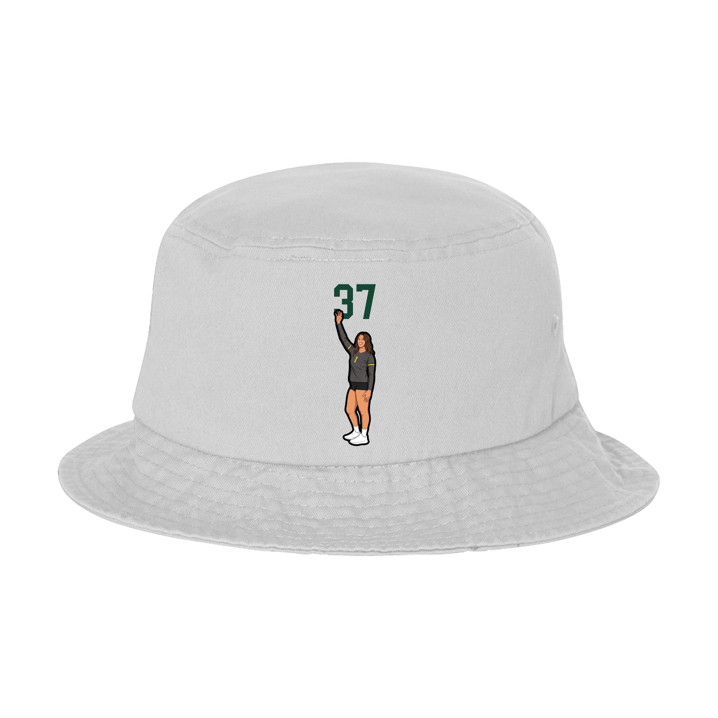 Bucket Cap — Number Top in White