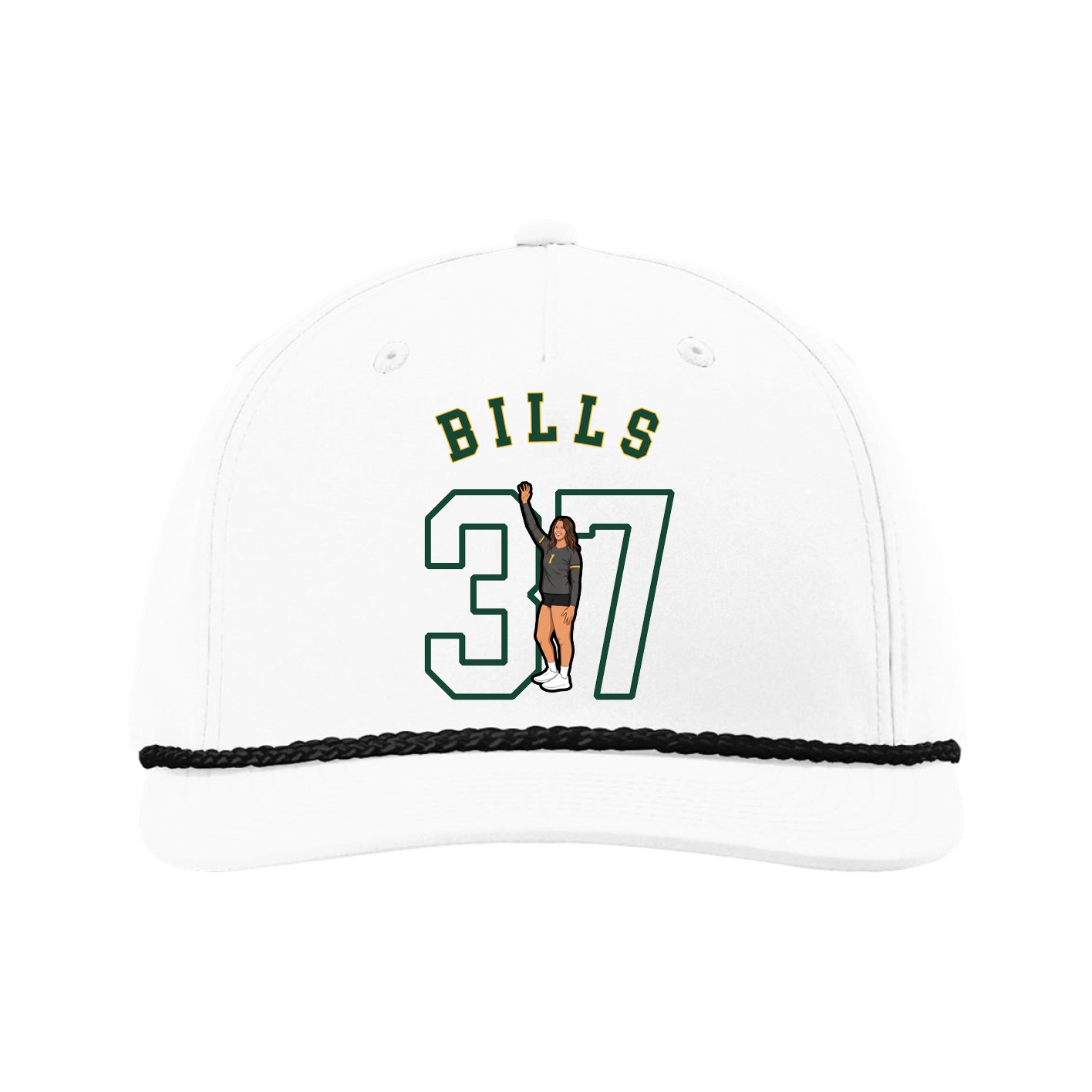 Five-Panel Classic Rope Cap — Shirsey Arch in White