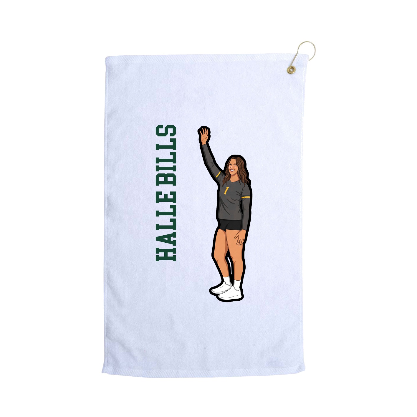 Golf Towel — Name Vertical in White