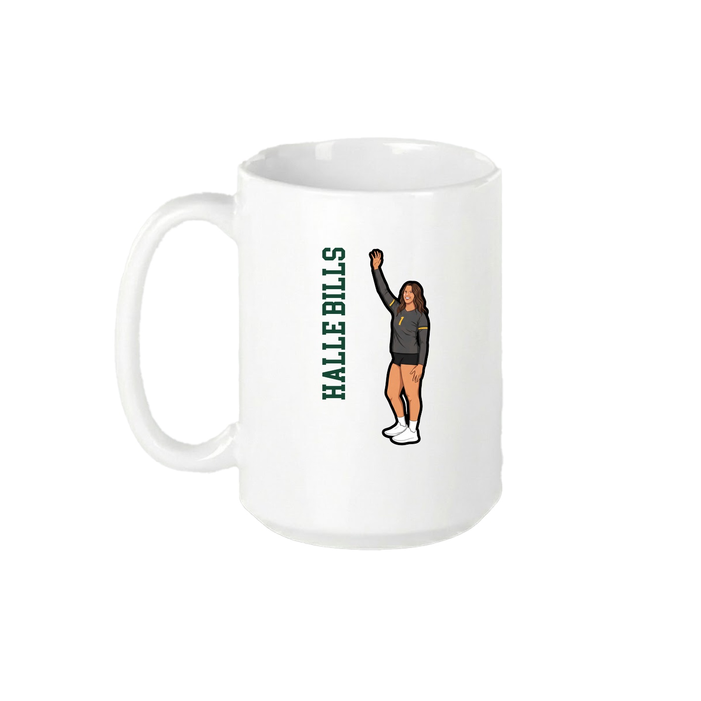 15oz Coffee Mug — Name Vertical in White