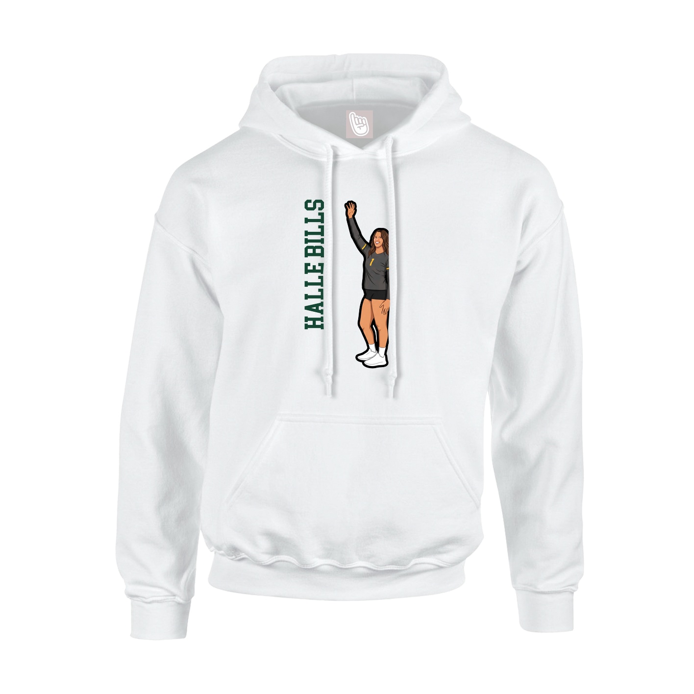 Hoodie — Name Vertical in White