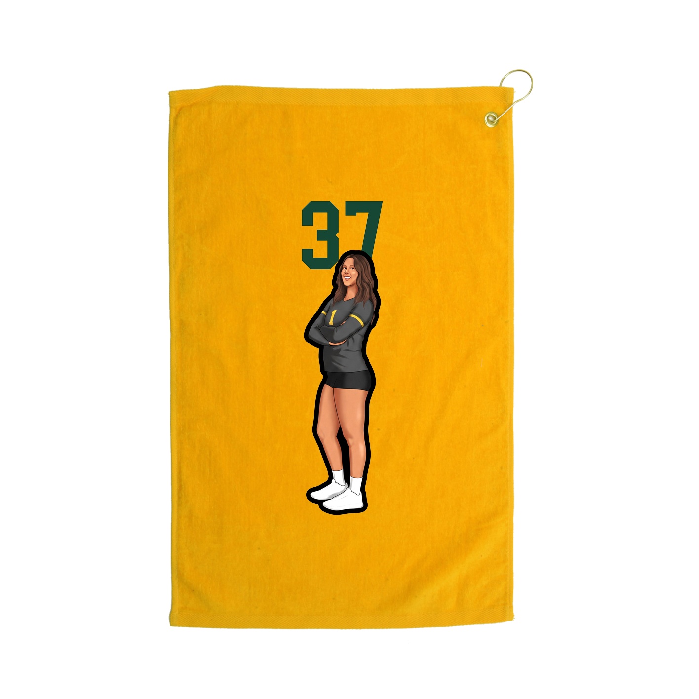 Golf Towel — Number Top in Gold