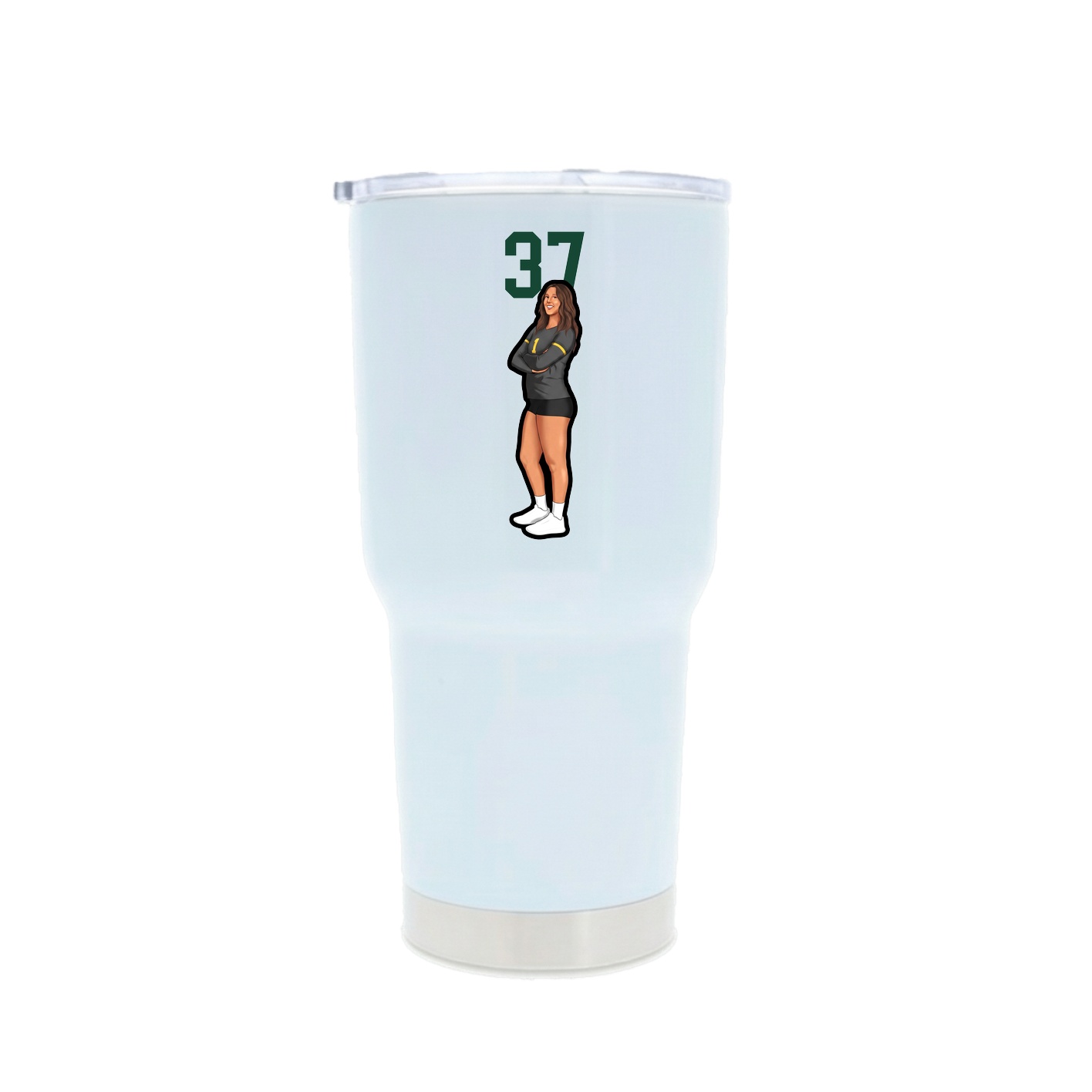 30oz Stainless Steel Tumbler — Number Top in White