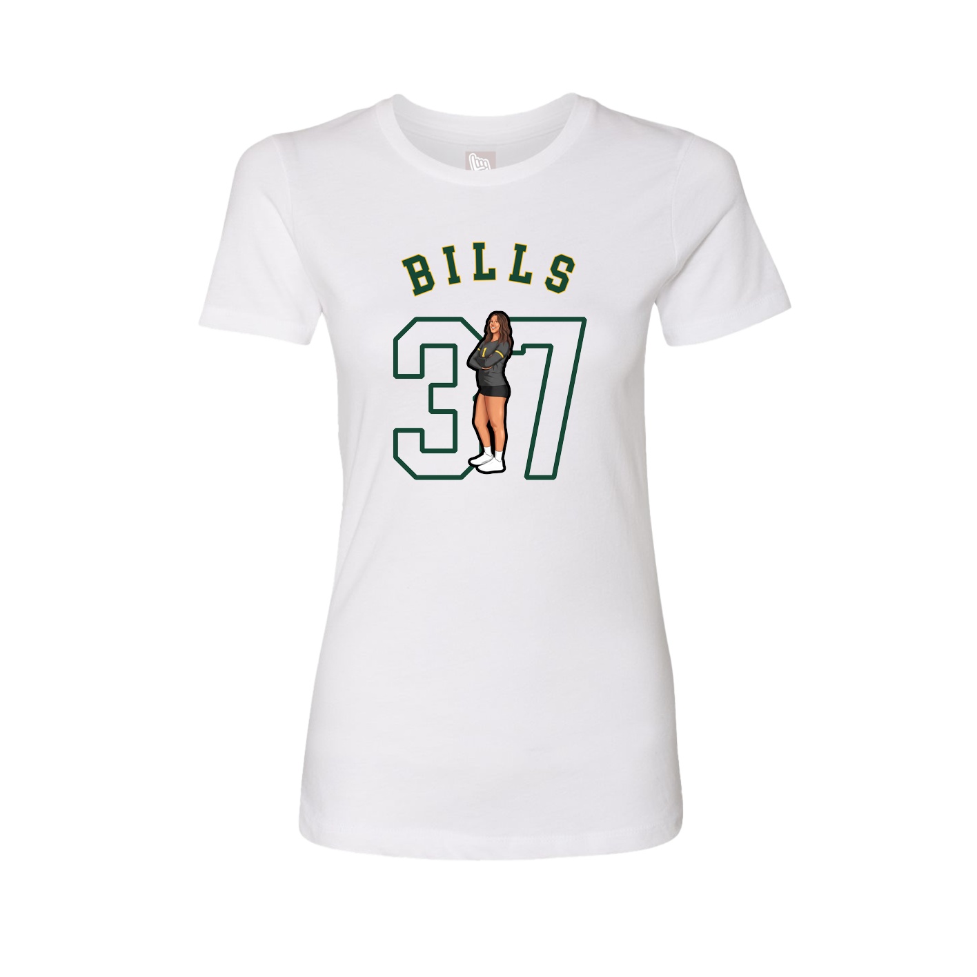 Fitted Women's Tee — Shirsey Arch in White