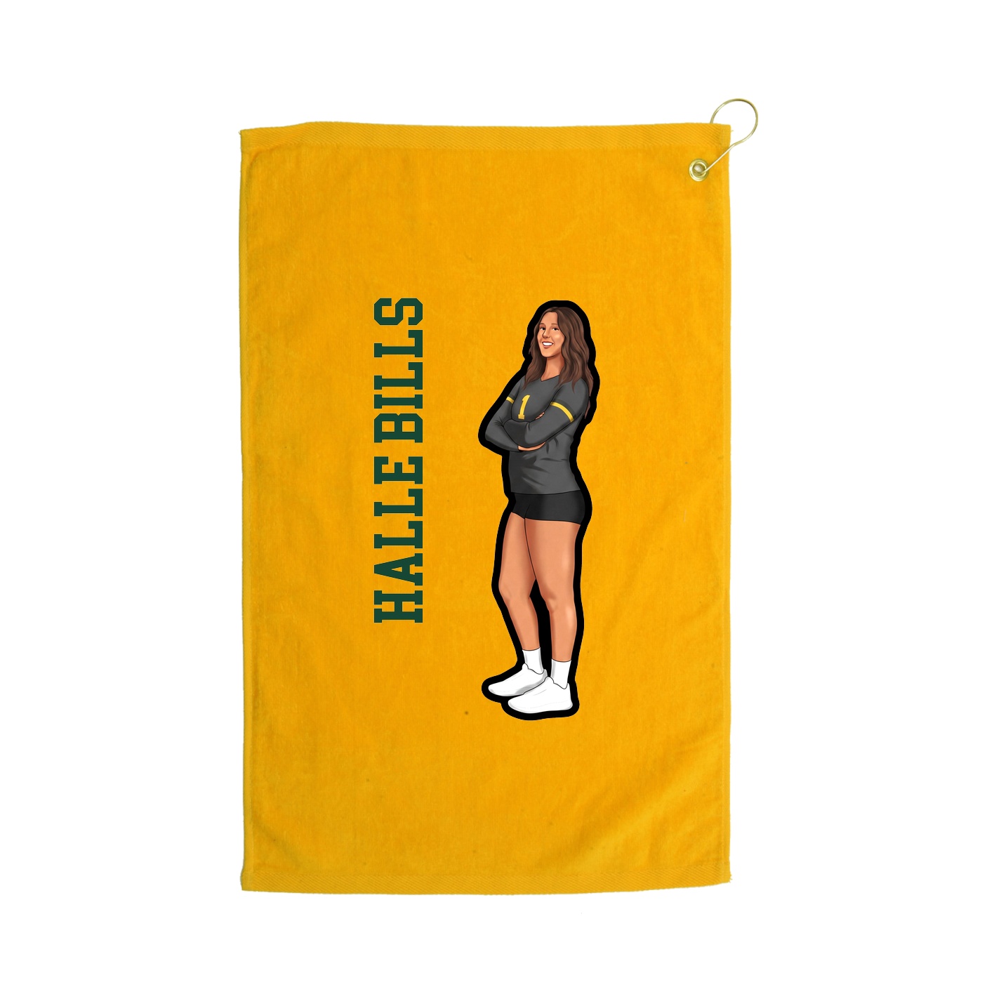 Golf Towel — Name Vertical in Gold