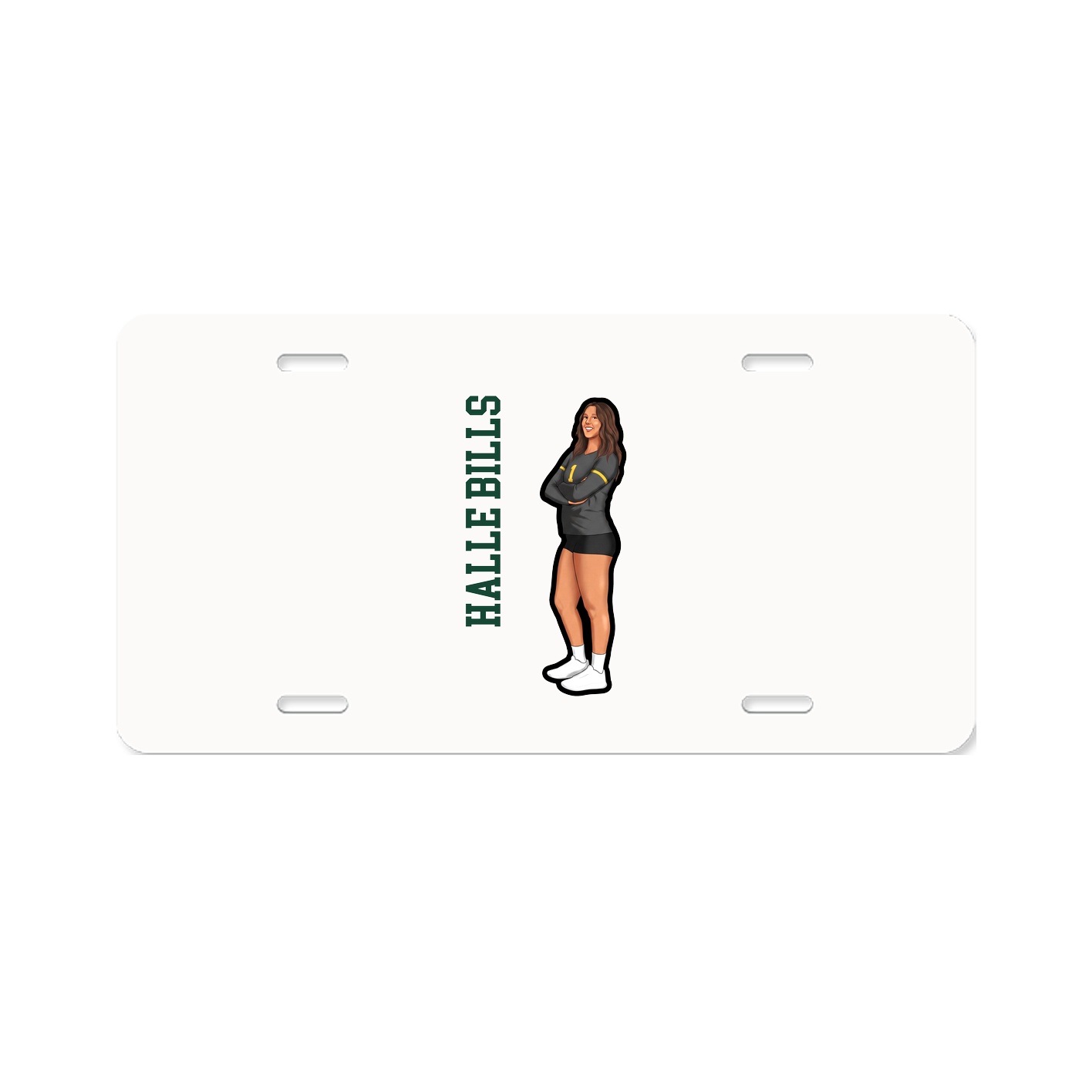 License Plate — Name Vertical in Classic