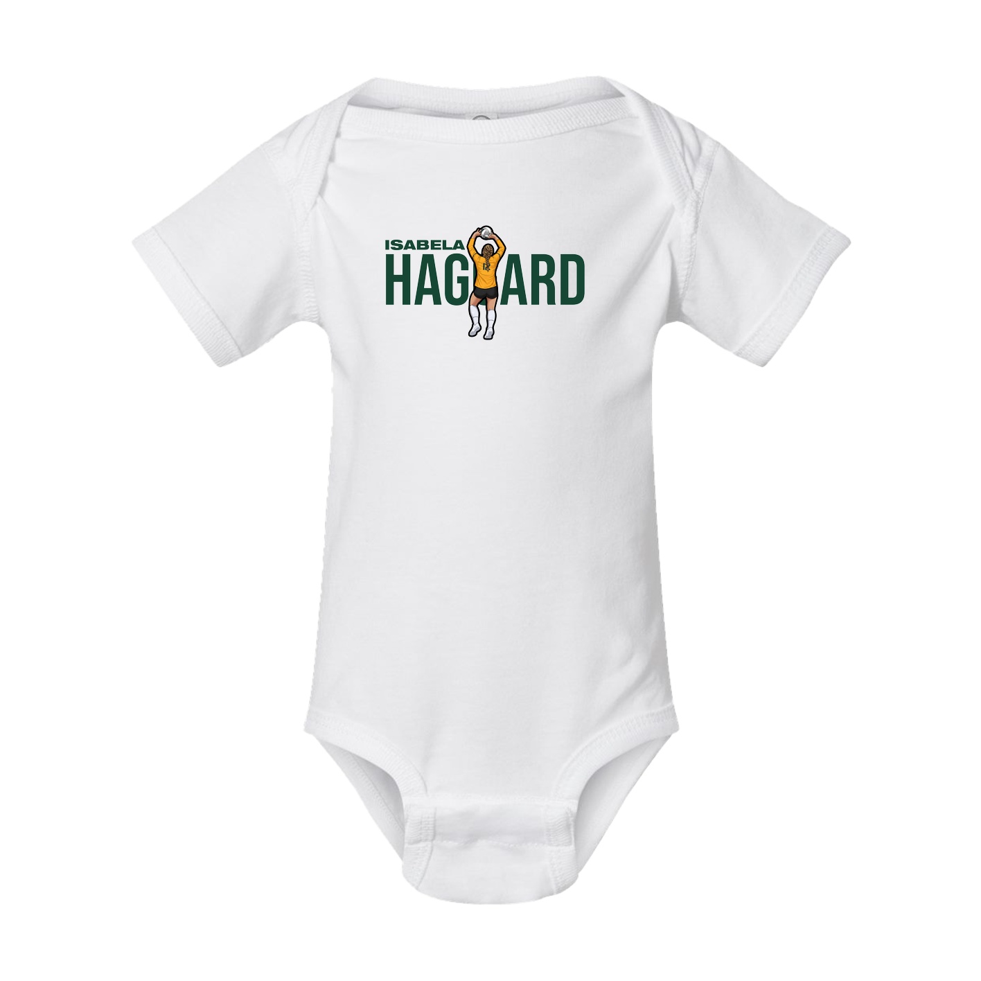 Baby Onesie — Player Name in White