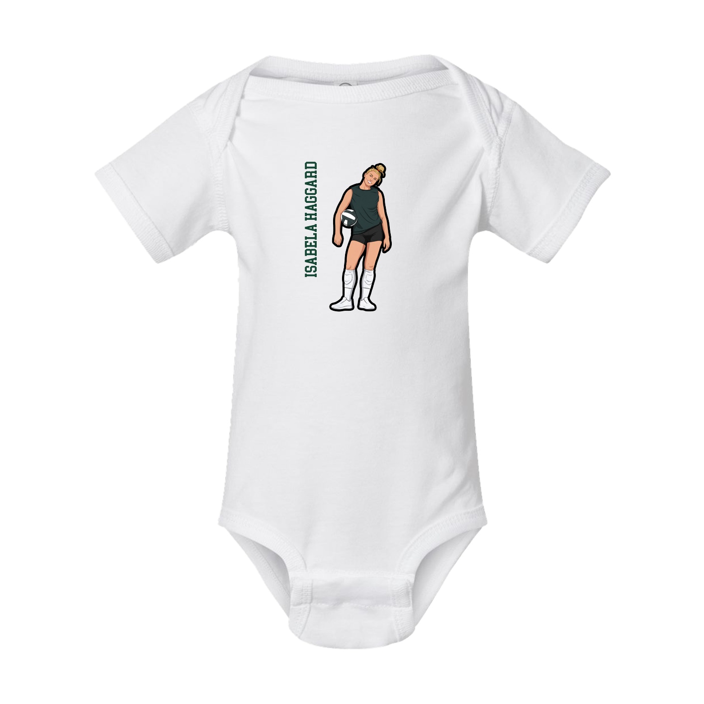 Baby Onesie — Name Vertical in White