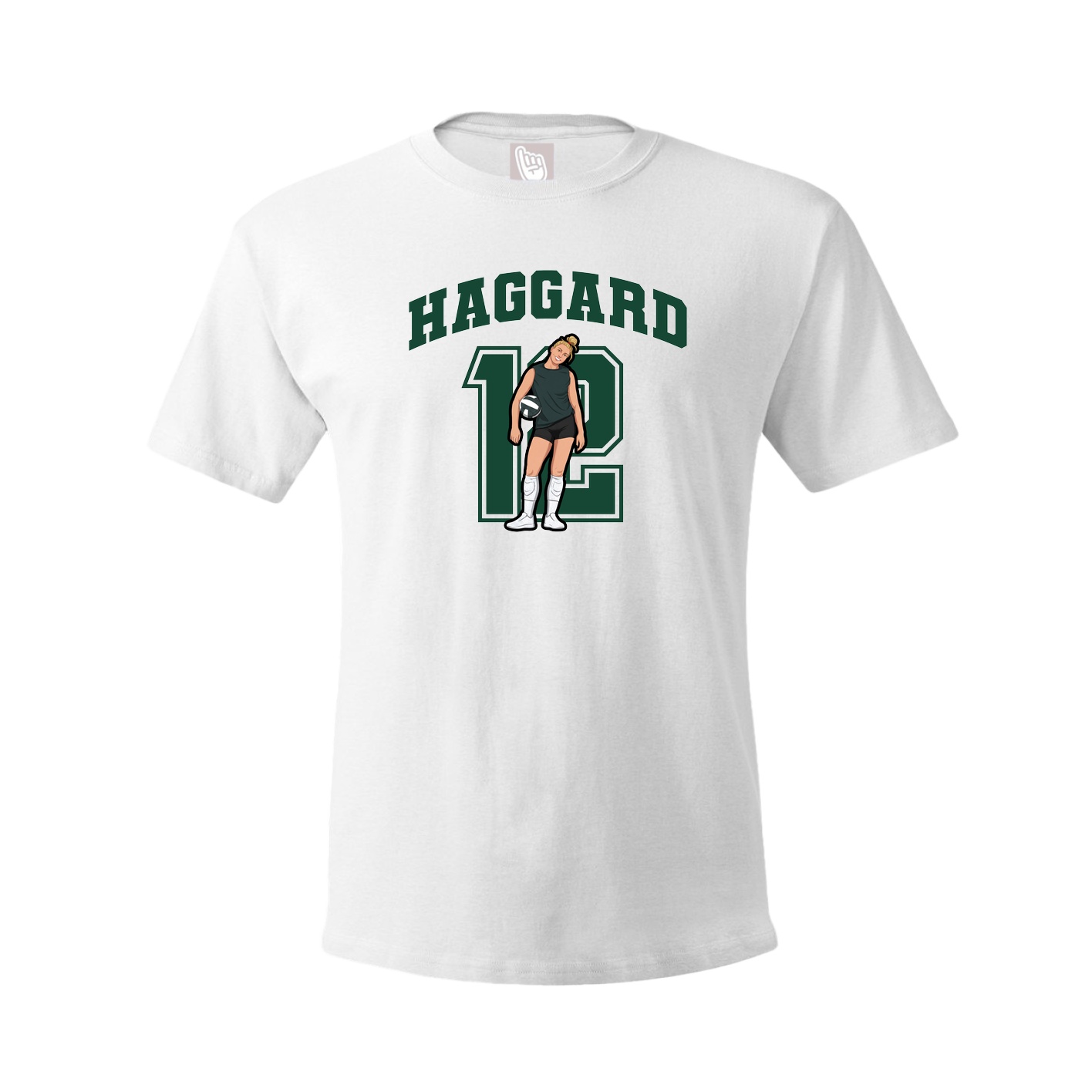 Youth Tee — Number in White