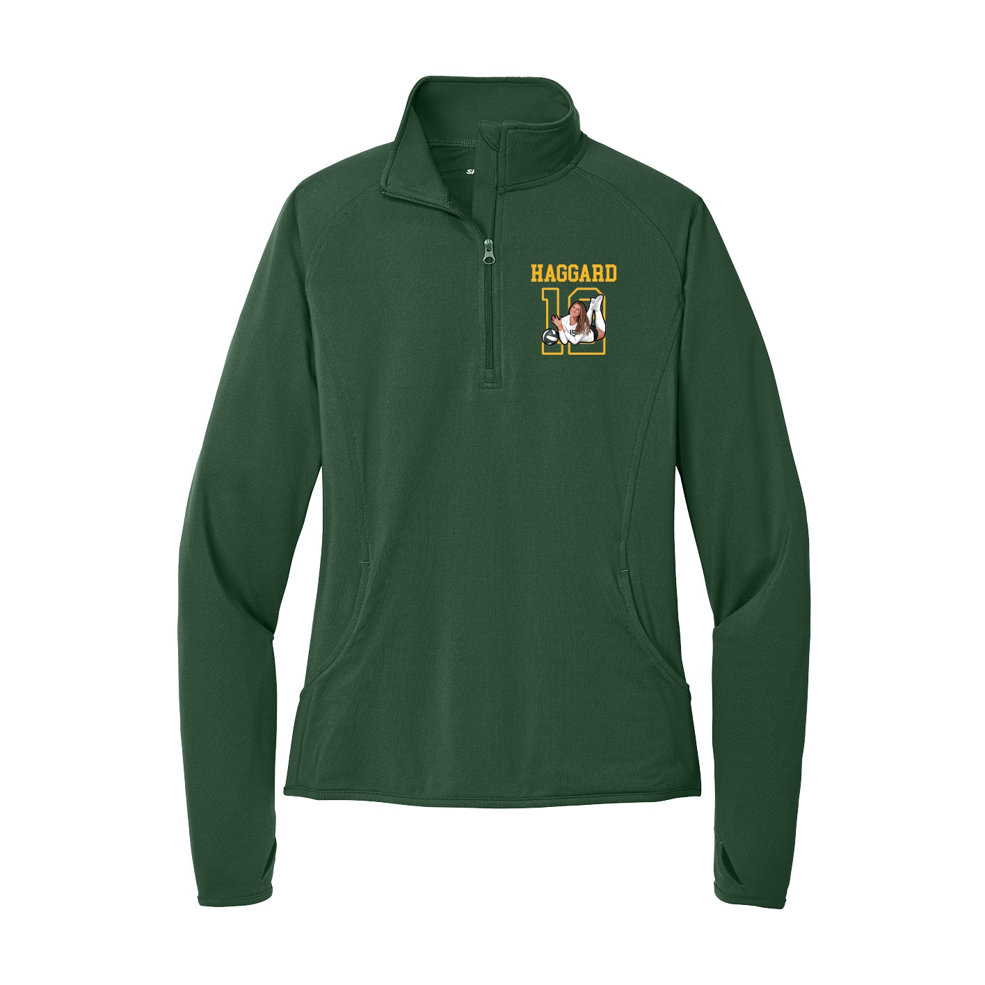Women's Q-Zip Pullover — Shirsey in Green