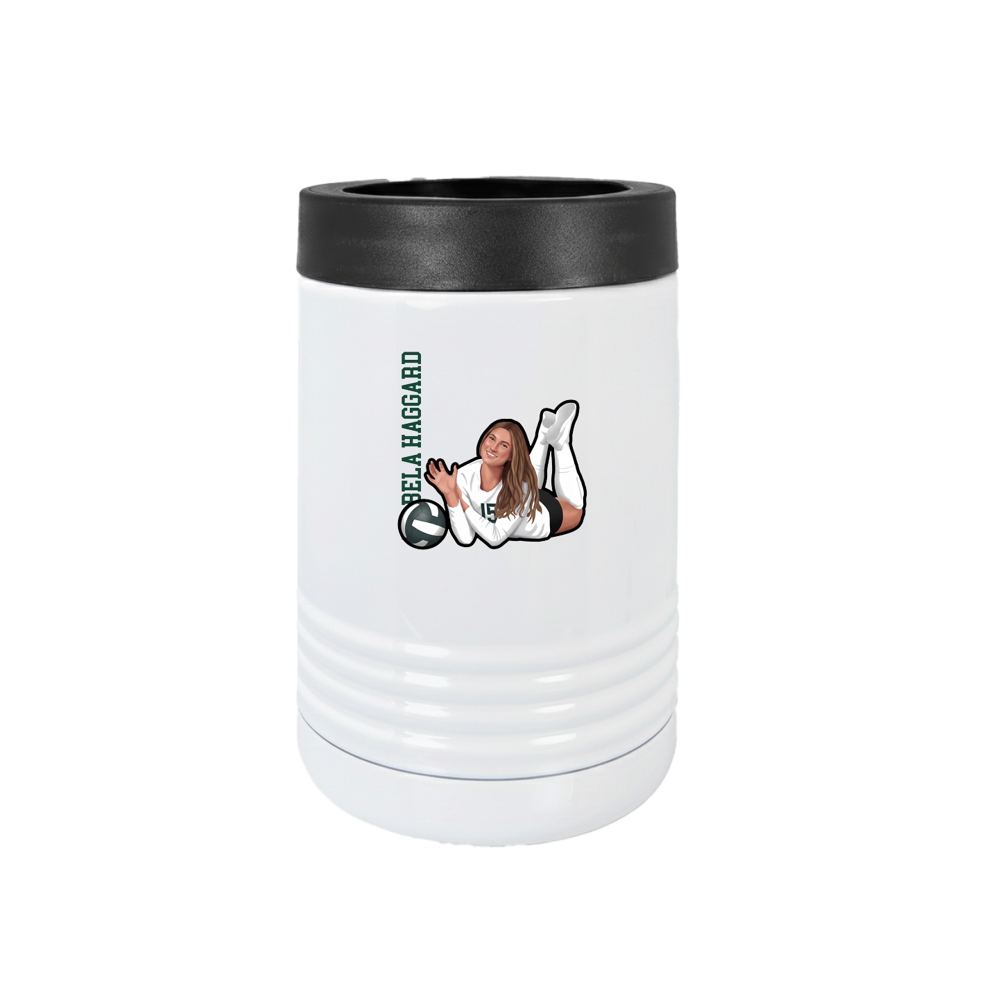 Beverage Holder — Name Vertical in White