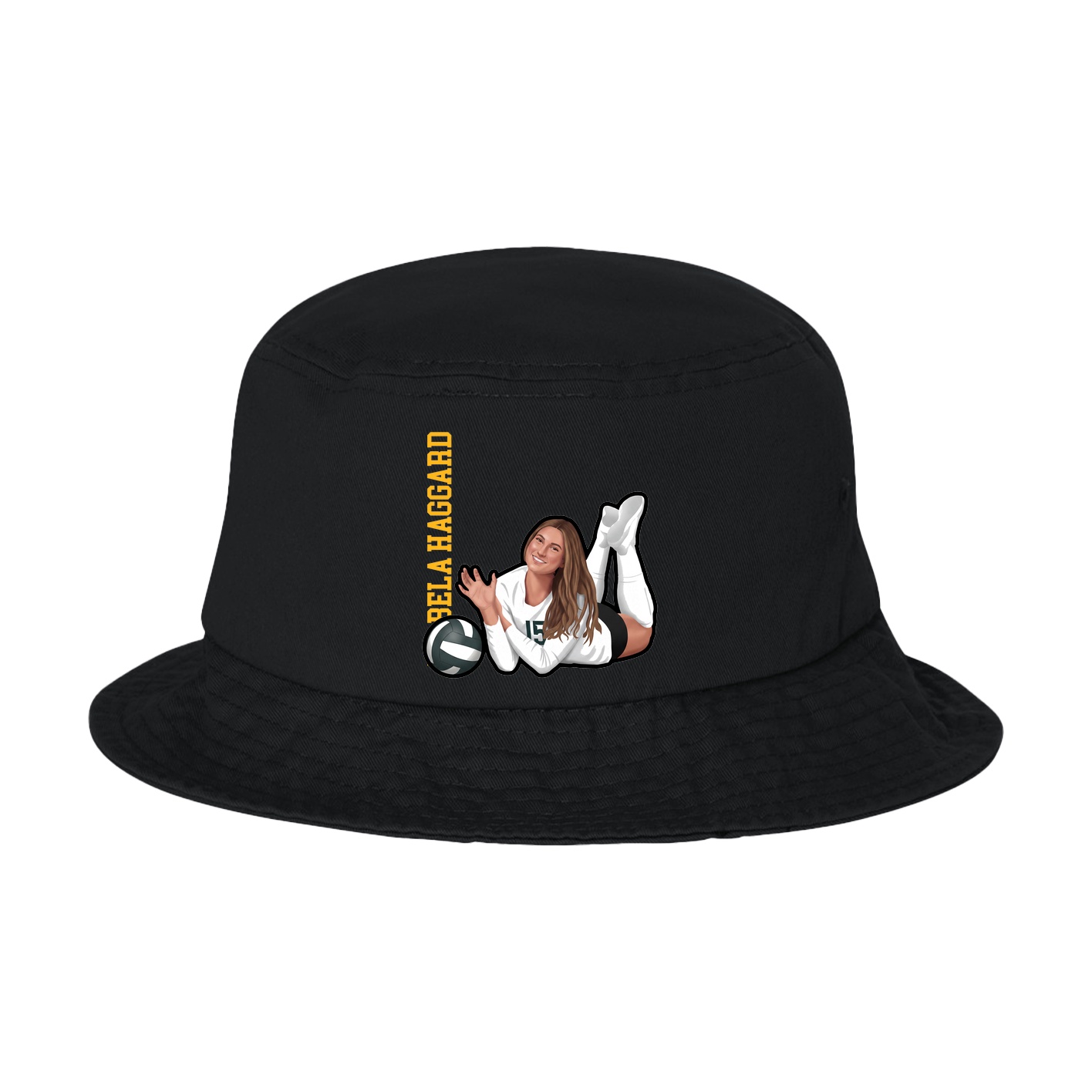 Bucket Cap — Name Vertical in Black