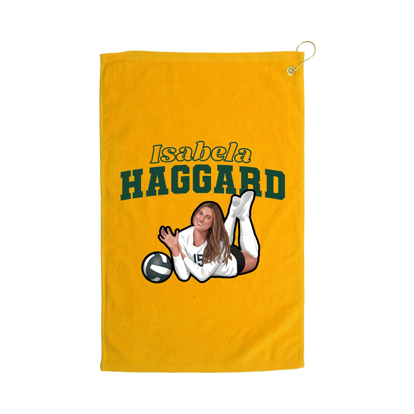 Golf Towel — Name Arch in Gold