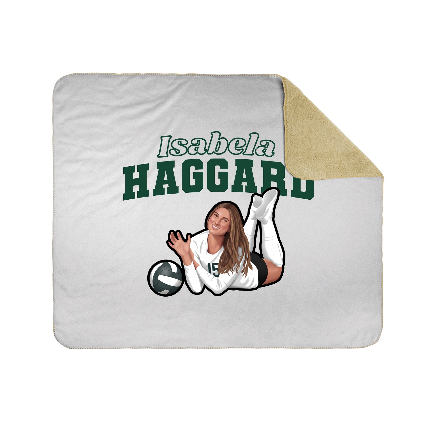 Throw Blanket — Name Arch in White