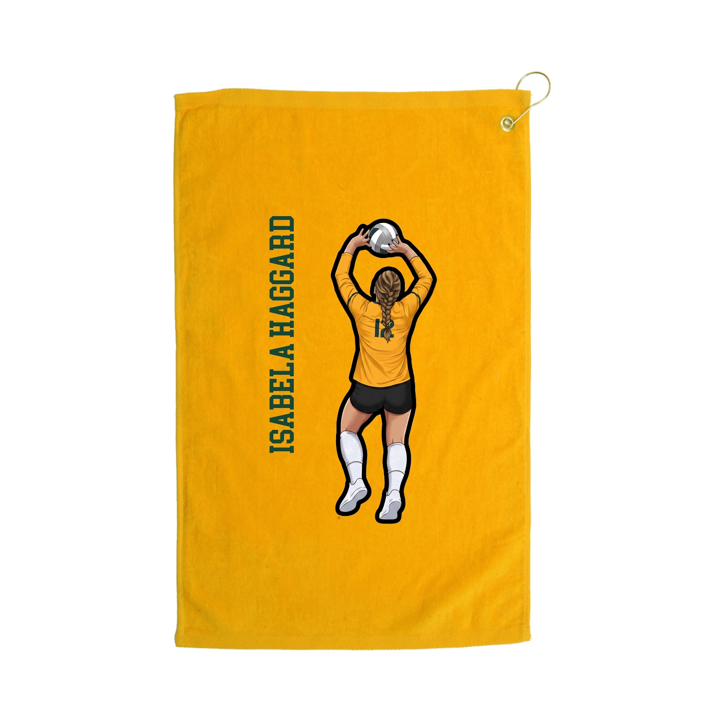 Golf Towel — Name Vertical in Gold