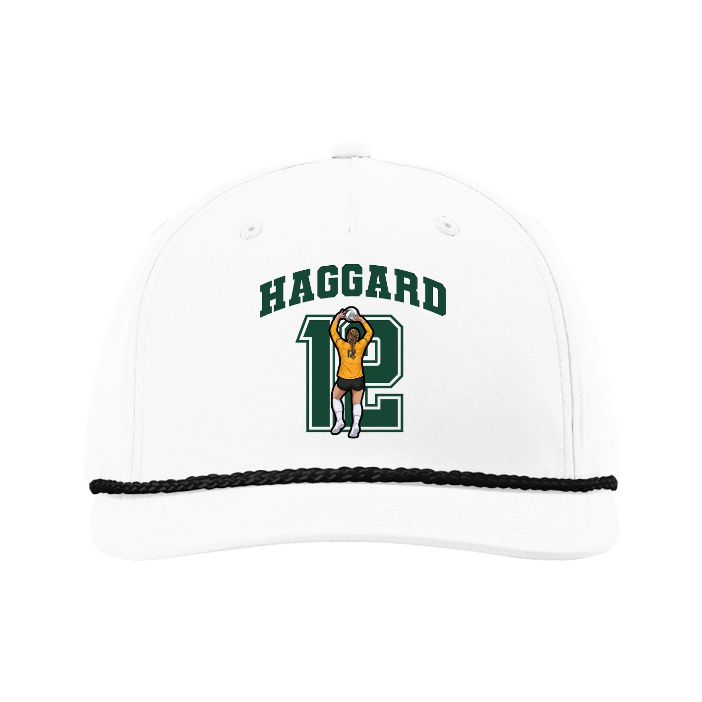 Five-Panel Classic Rope Cap — Number in White