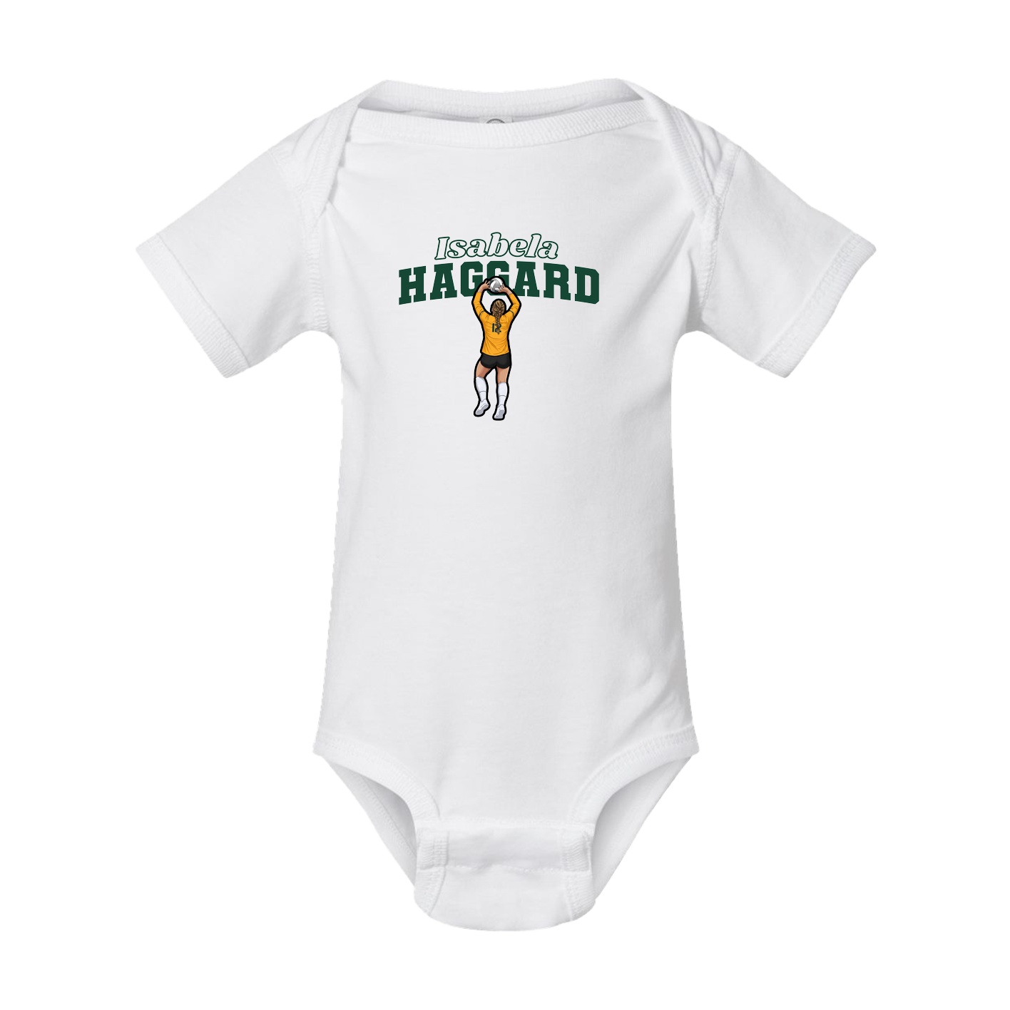 Baby Onesie — Name Arch in White