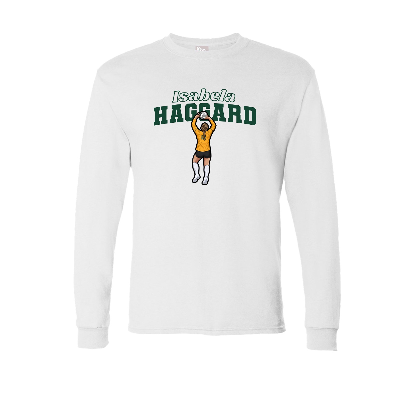 Long Sleeve Tee — Name Arch in White