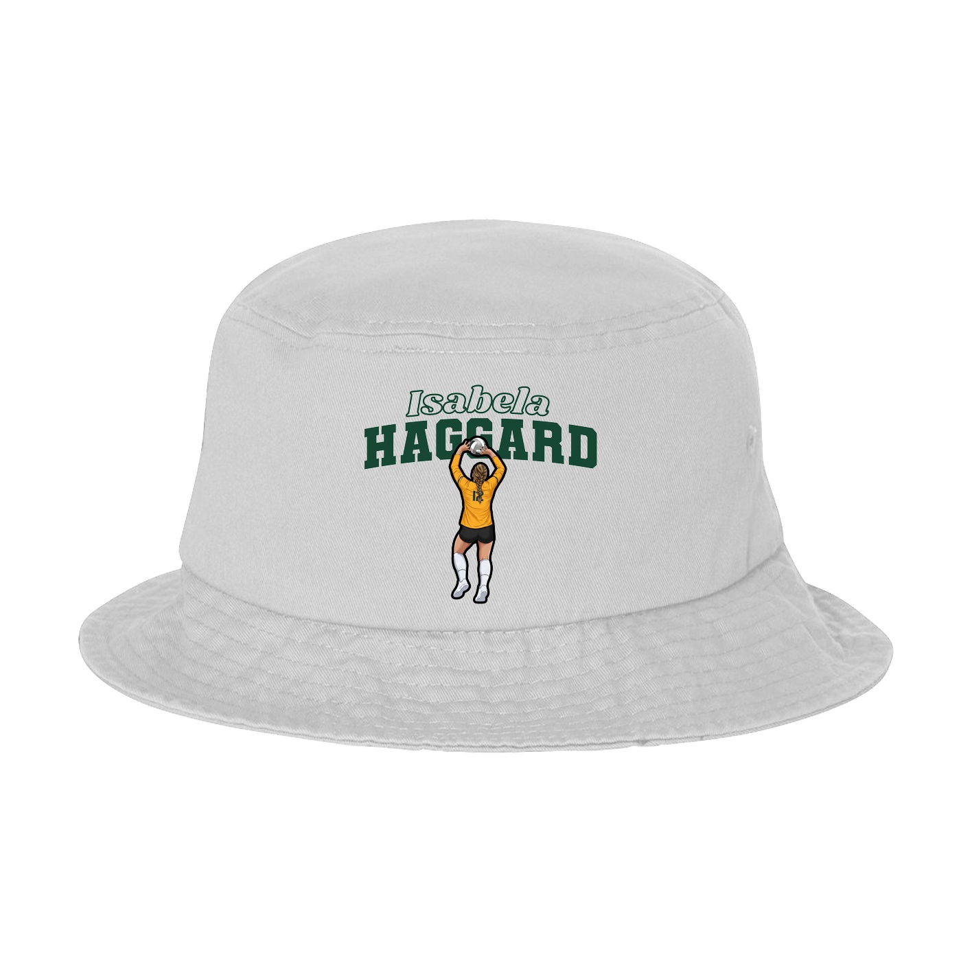 Bucket Cap — Name Arch in White