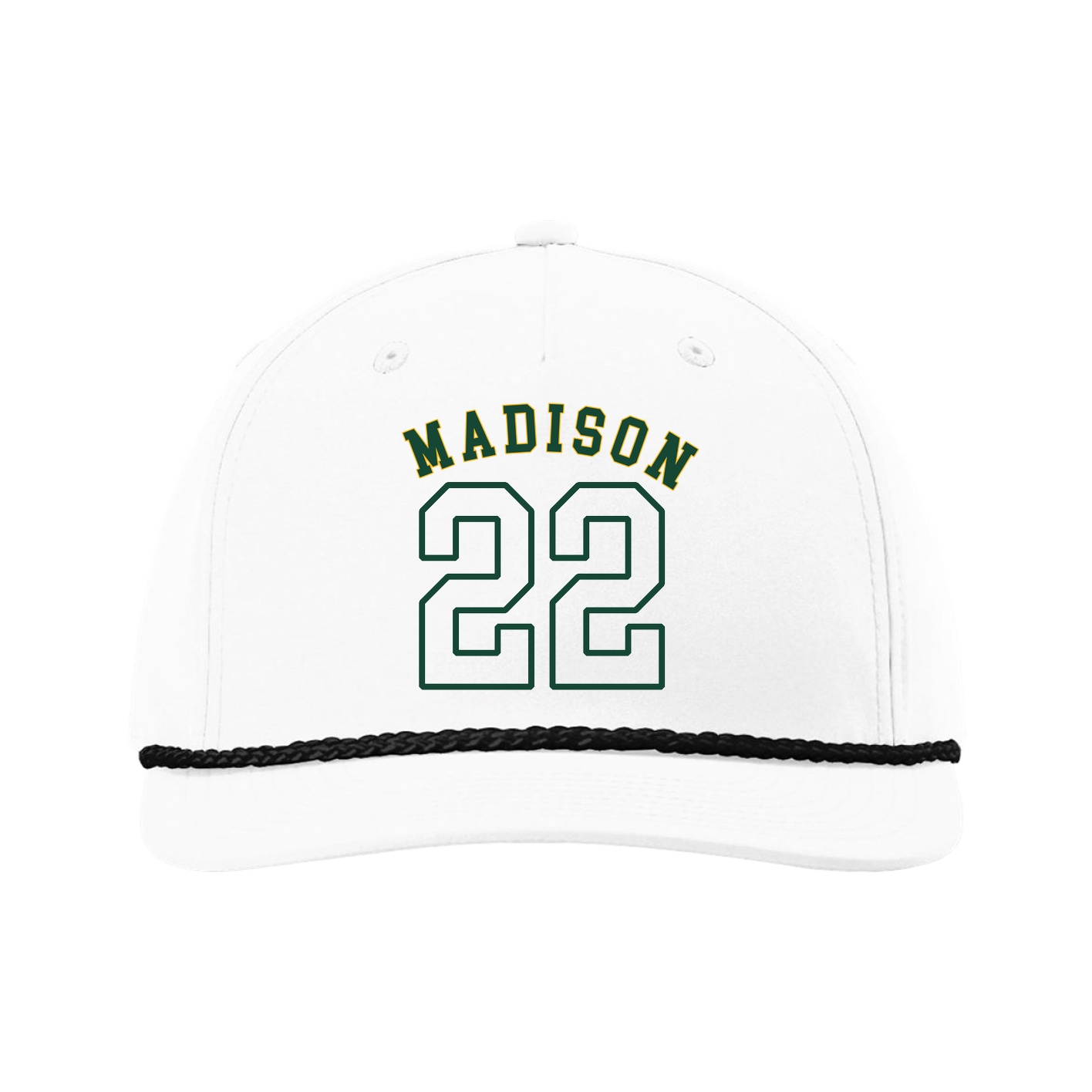 Five-Panel Classic Rope Cap — Shirsey Arch in White