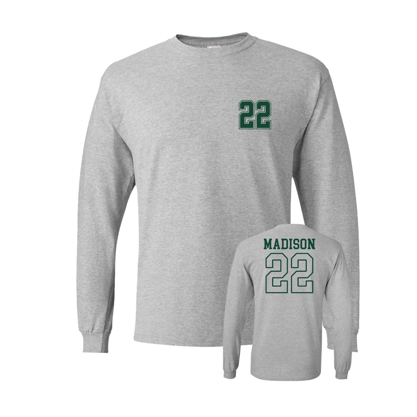 Long Sleeve Tee — Chest Back in Grey