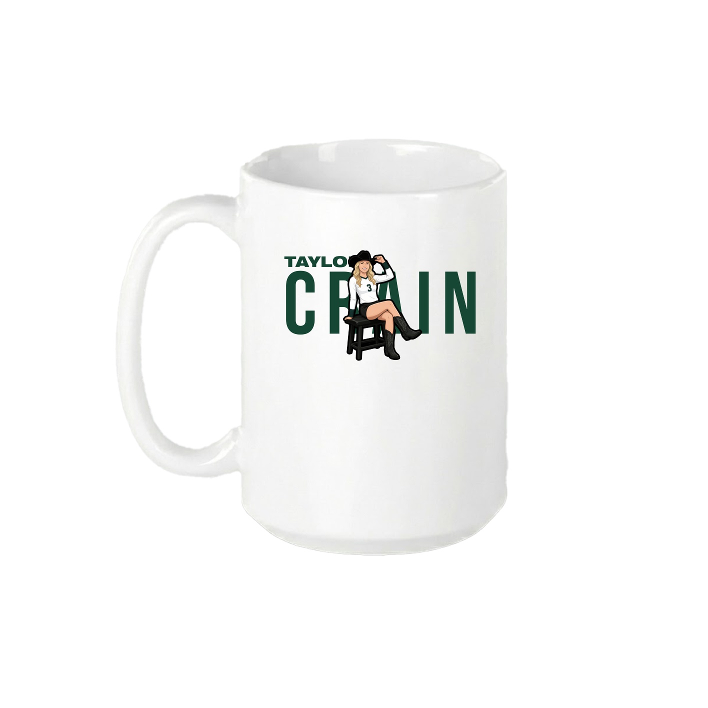 15oz Coffee Mug — Player Name in White