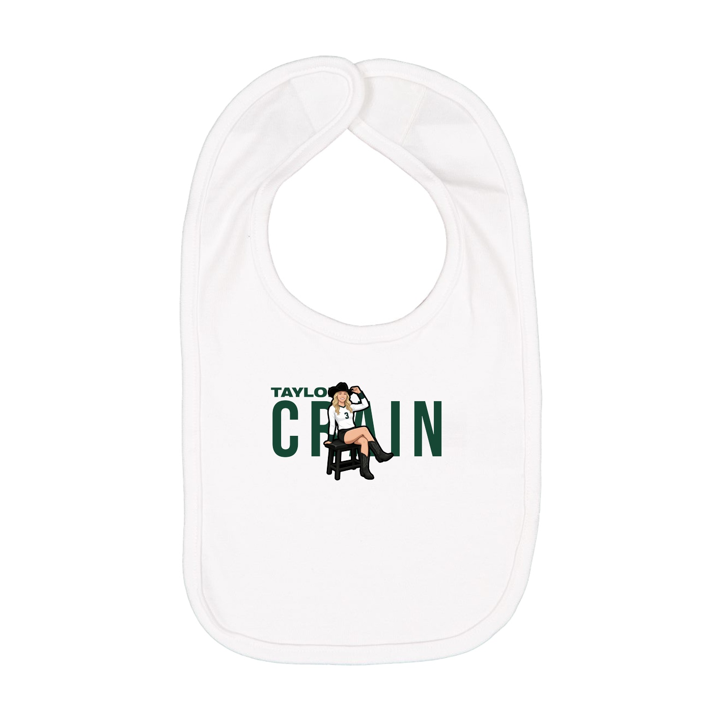 Infant Bib — Player Name in White
