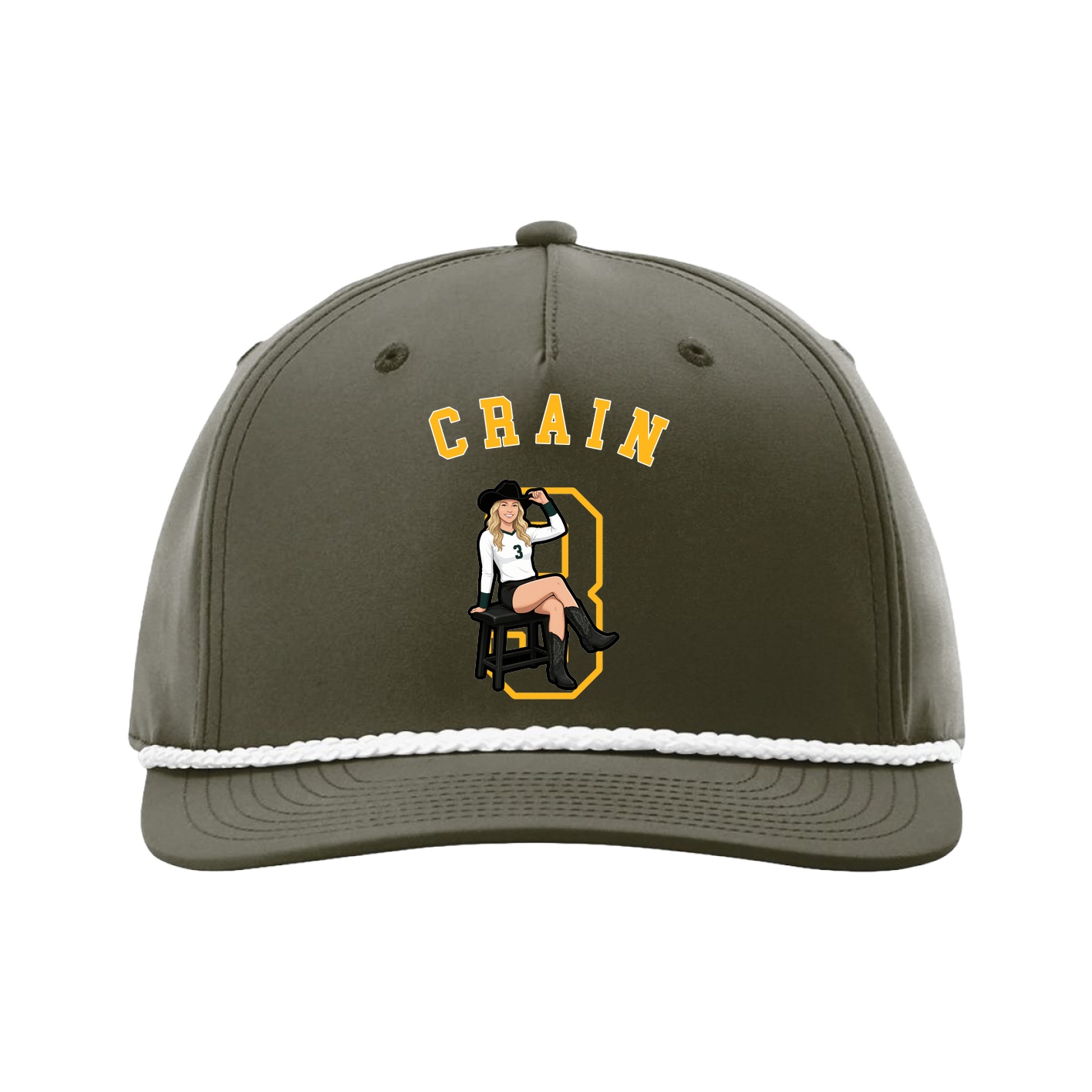 Five-Panel Classic Rope Cap — Shirsey Arch in Green
