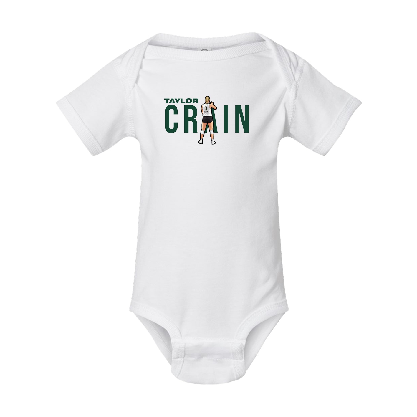 Baby Onesie — Player Name in White