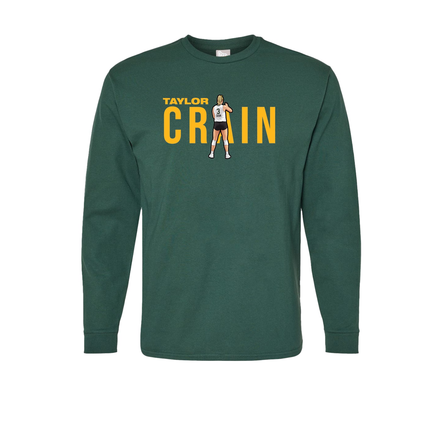 Long Sleeve Tee — Player Name in Green