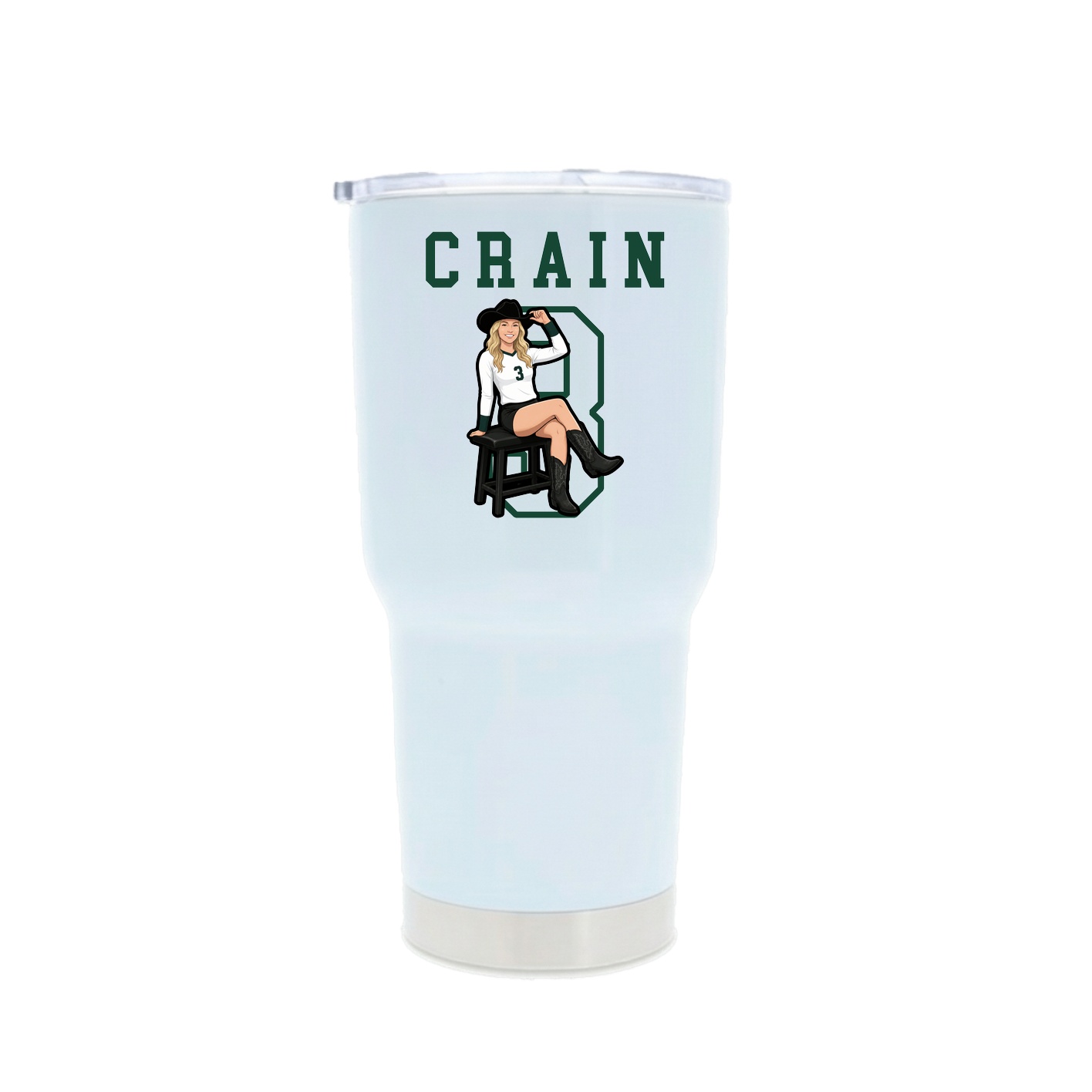 30oz Stainless Steel Tumbler — Shirsey in White