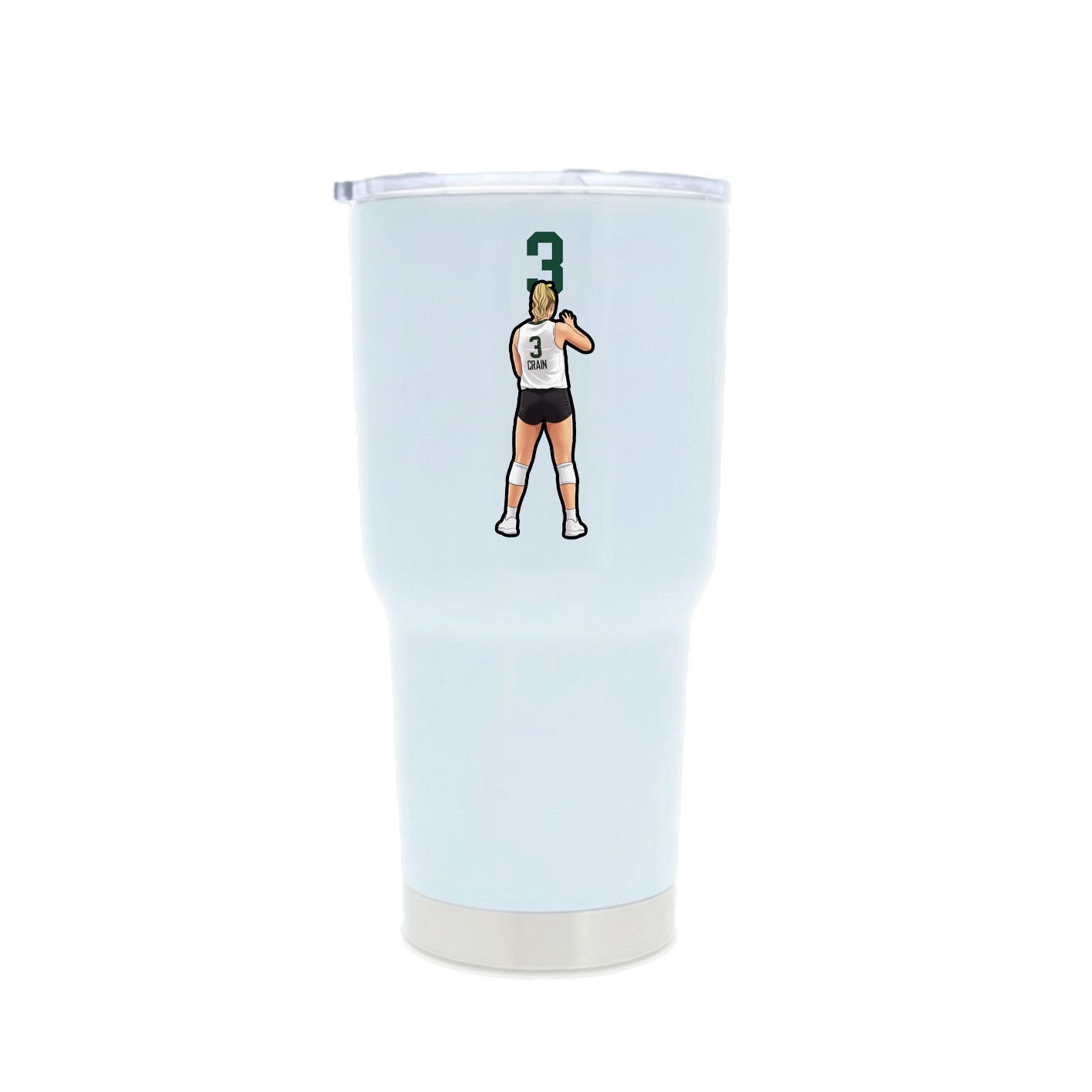 30oz Stainless Steel Tumbler — Number Top in White
