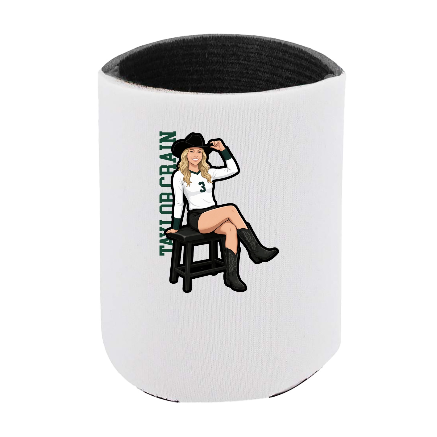 Can Holder — Name Vertical in White