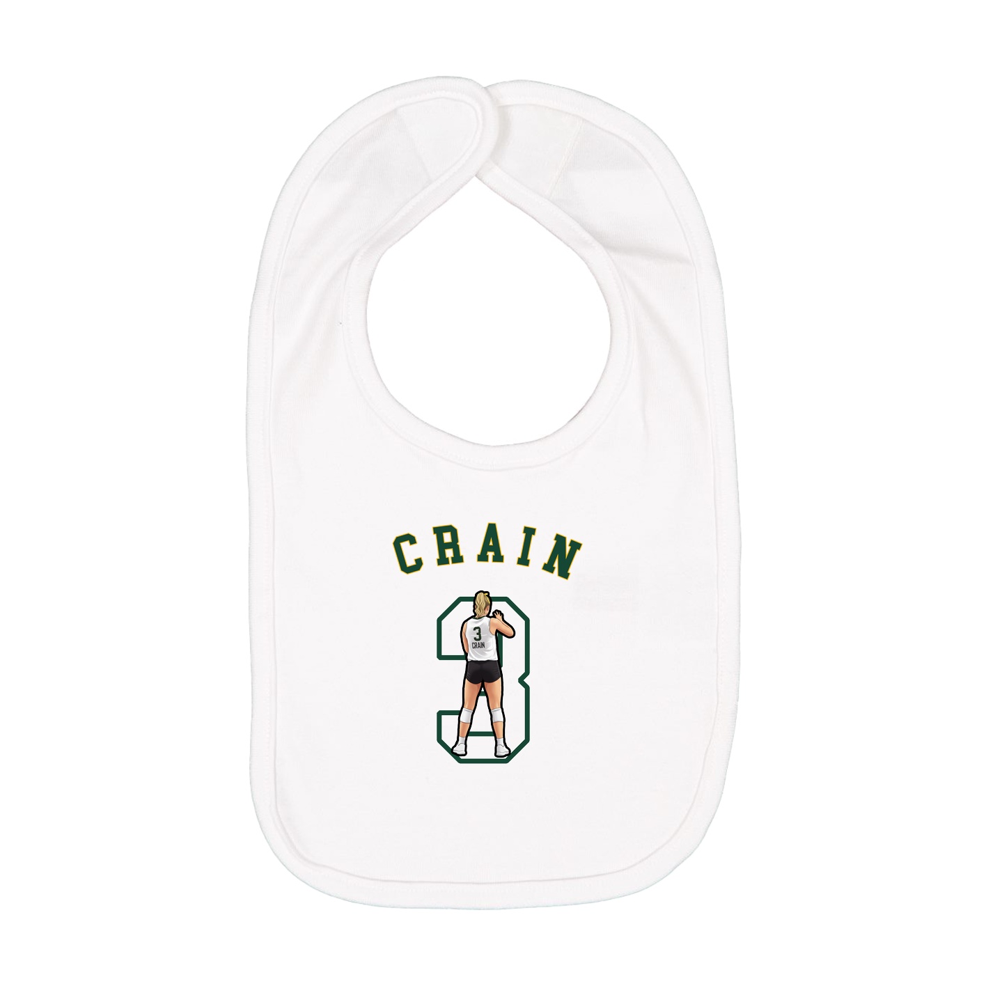Infant Bib — Shirsey Arch in White