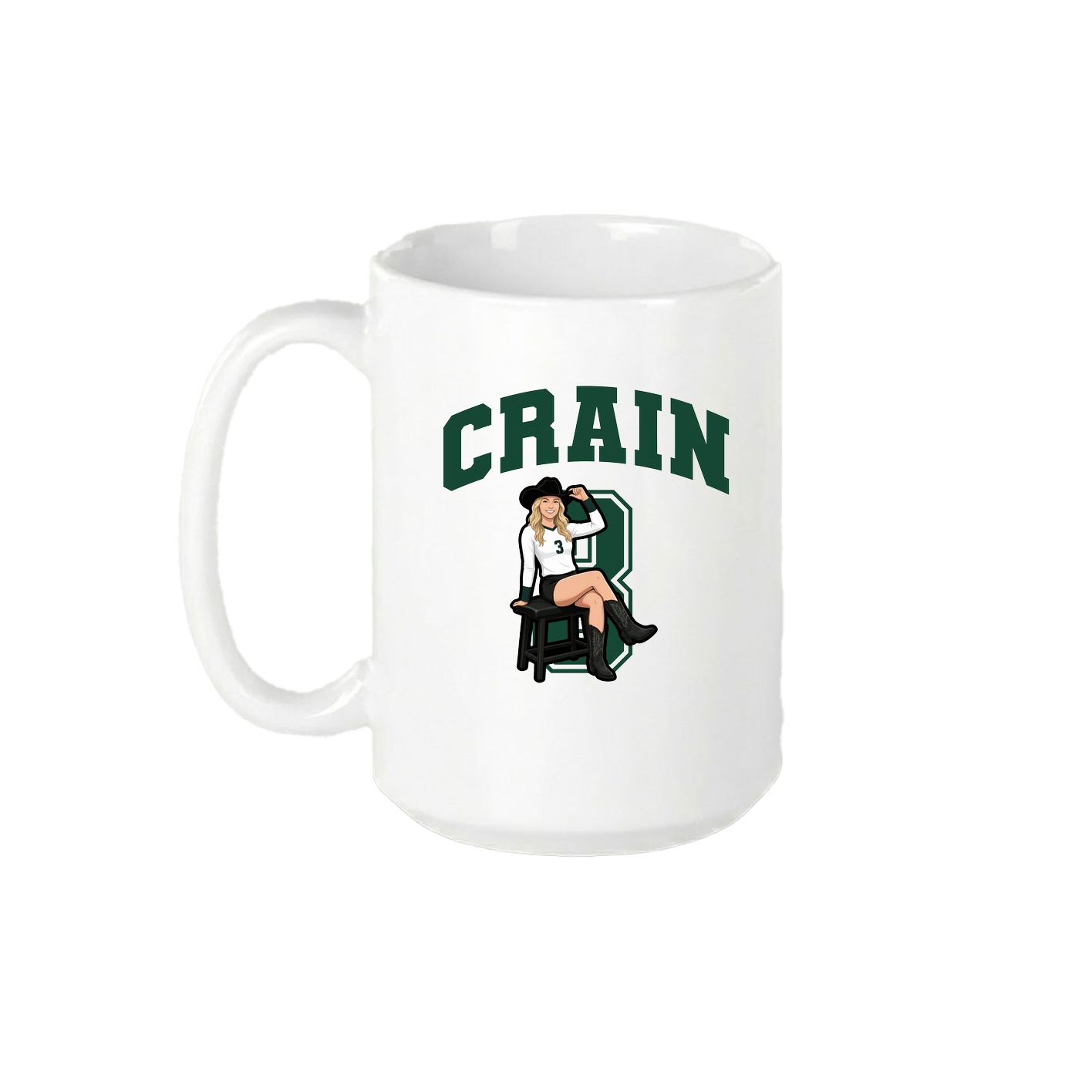 15oz Coffee Mug — Number in White
