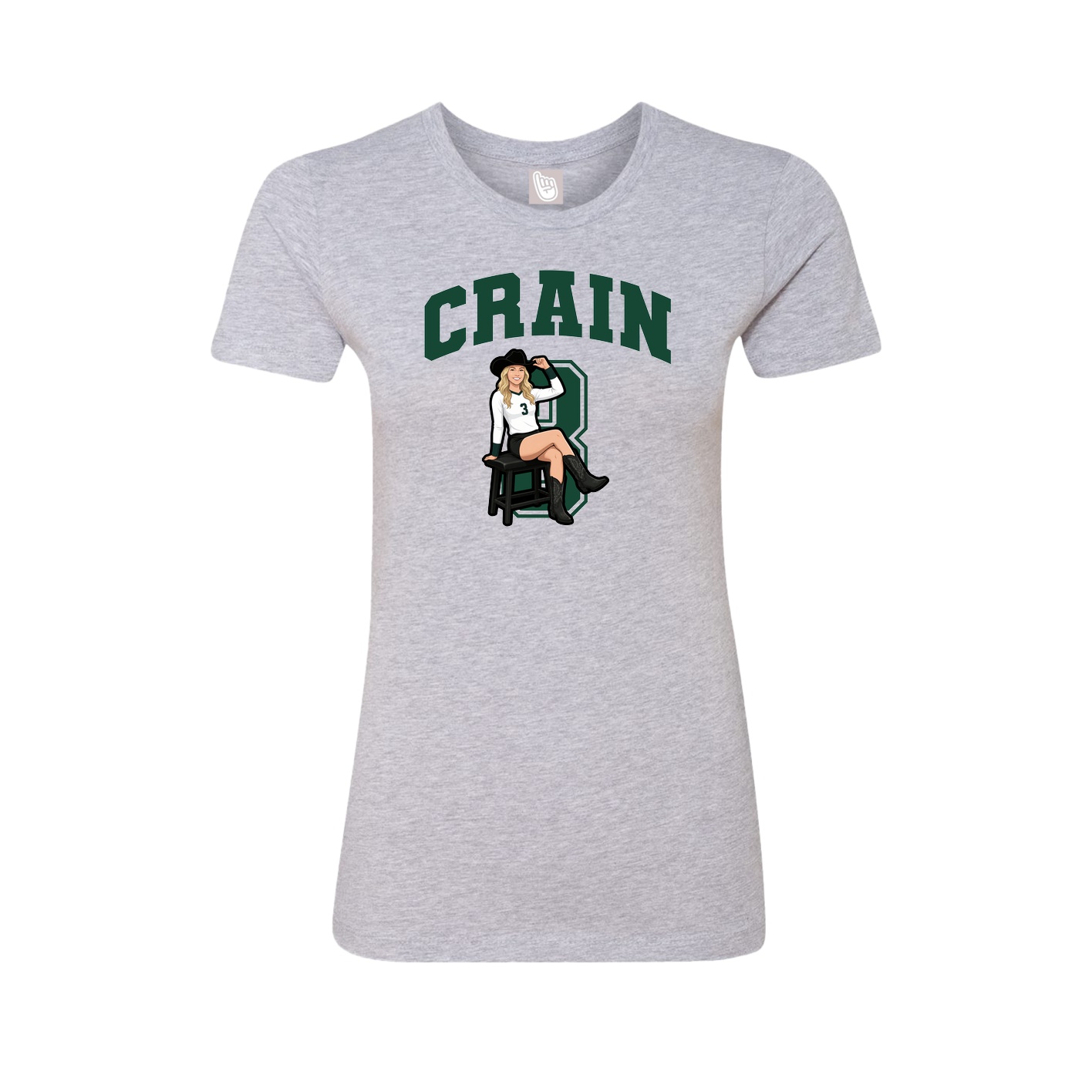 Fitted Women's Tee — Number in Grey