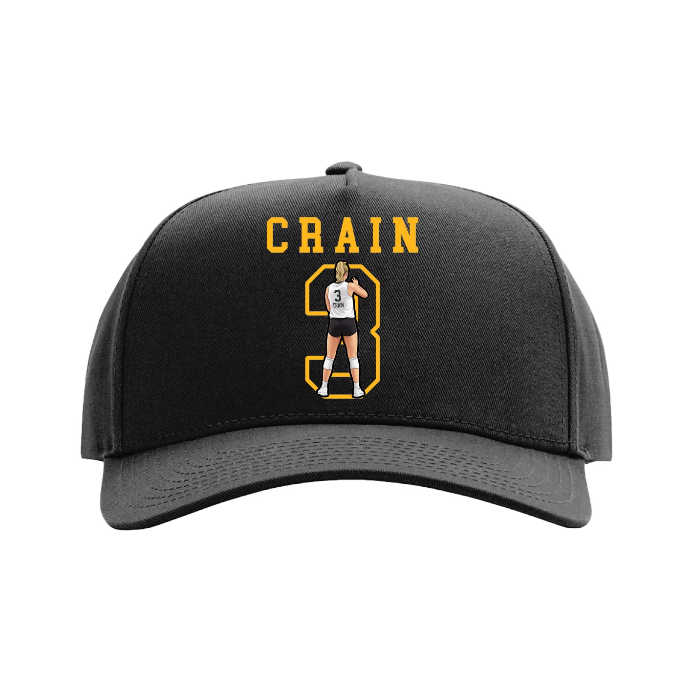 Full Fabric Five-Panel Champ Cap — Shirsey in Black