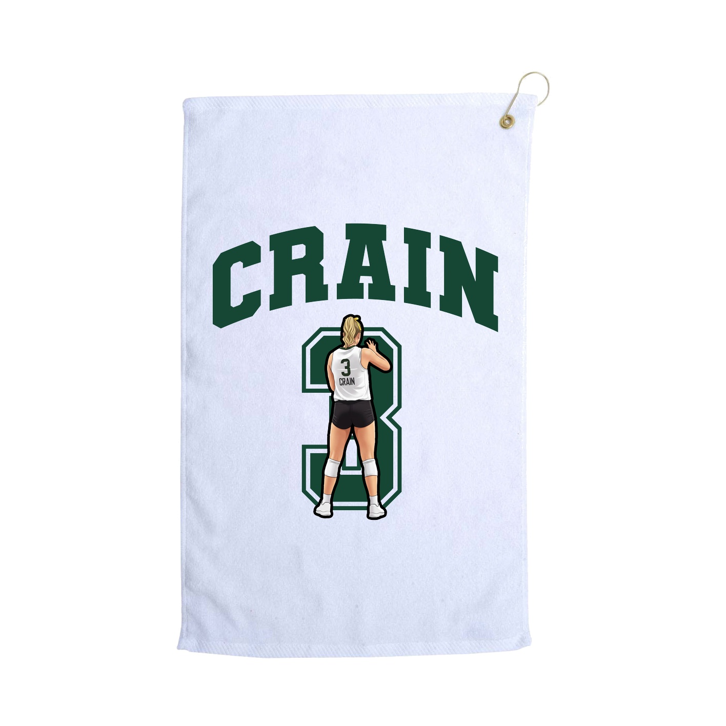 Golf Towel — Number in White