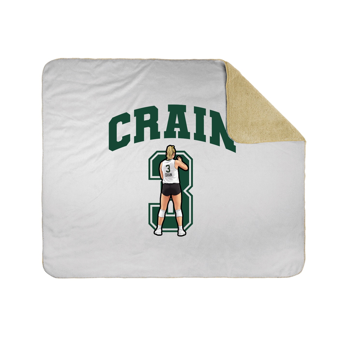 Throw Blanket — Number in White