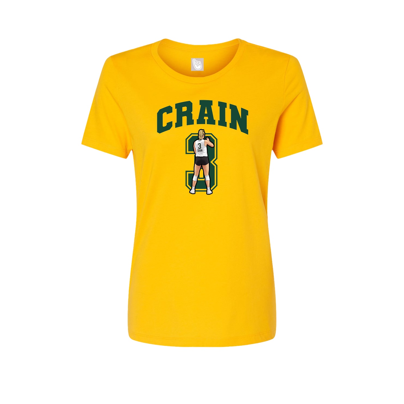Fitted Women's Tee — Number in Gold