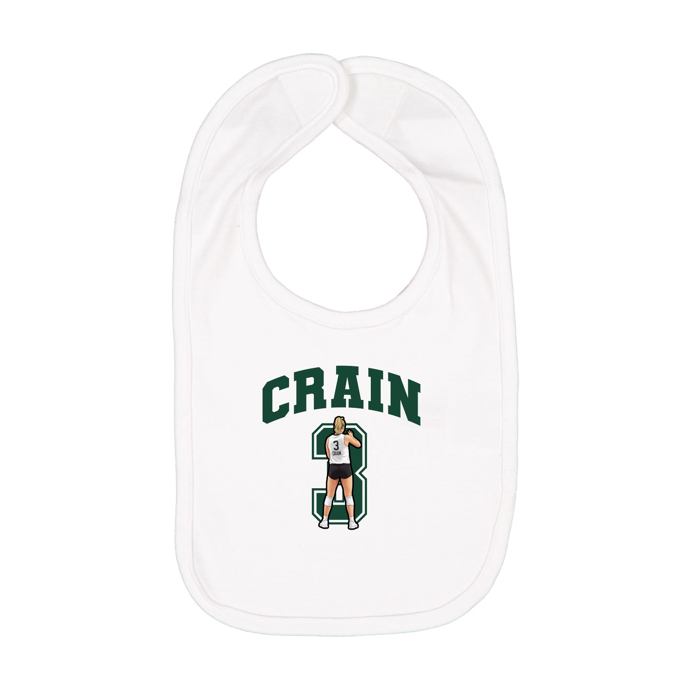 Infant Bib — Number in White