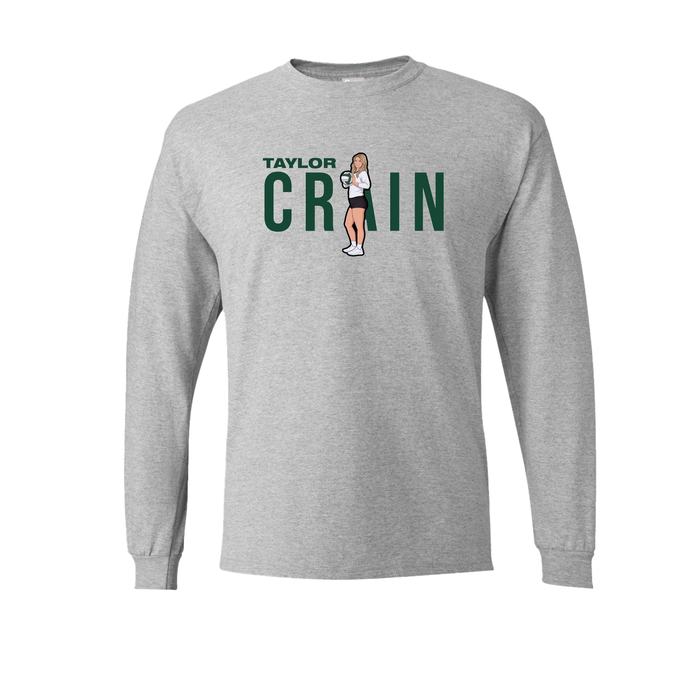 Long Sleeve Tee — Player Name in Grey