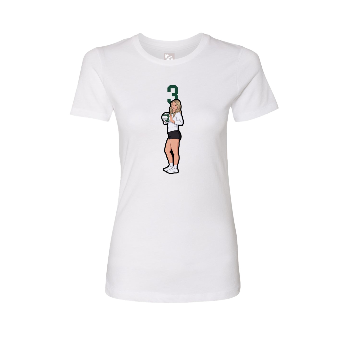 Fitted Women's Tee — Number Top in White