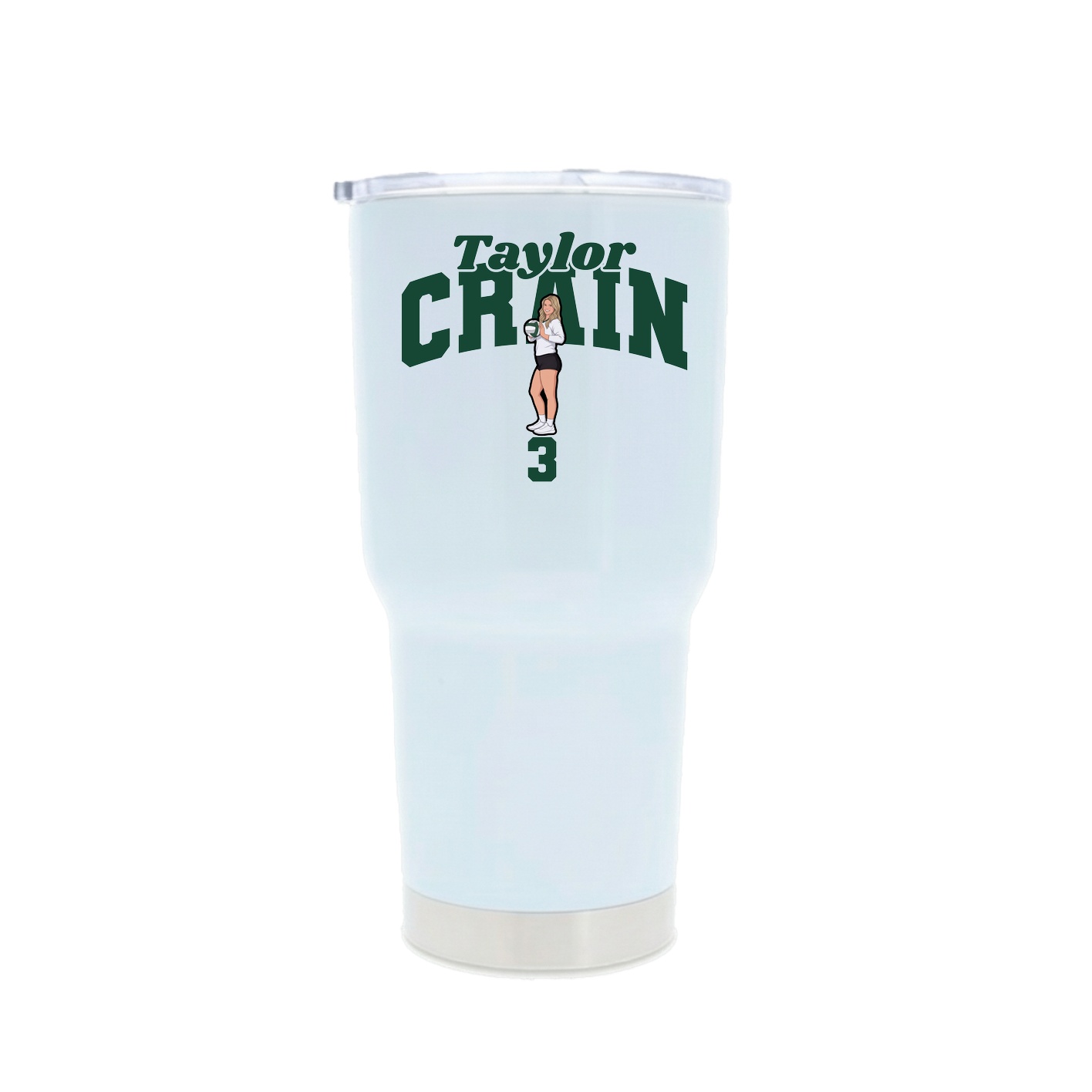 30oz Stainless Steel Tumbler — Signature Arch in White