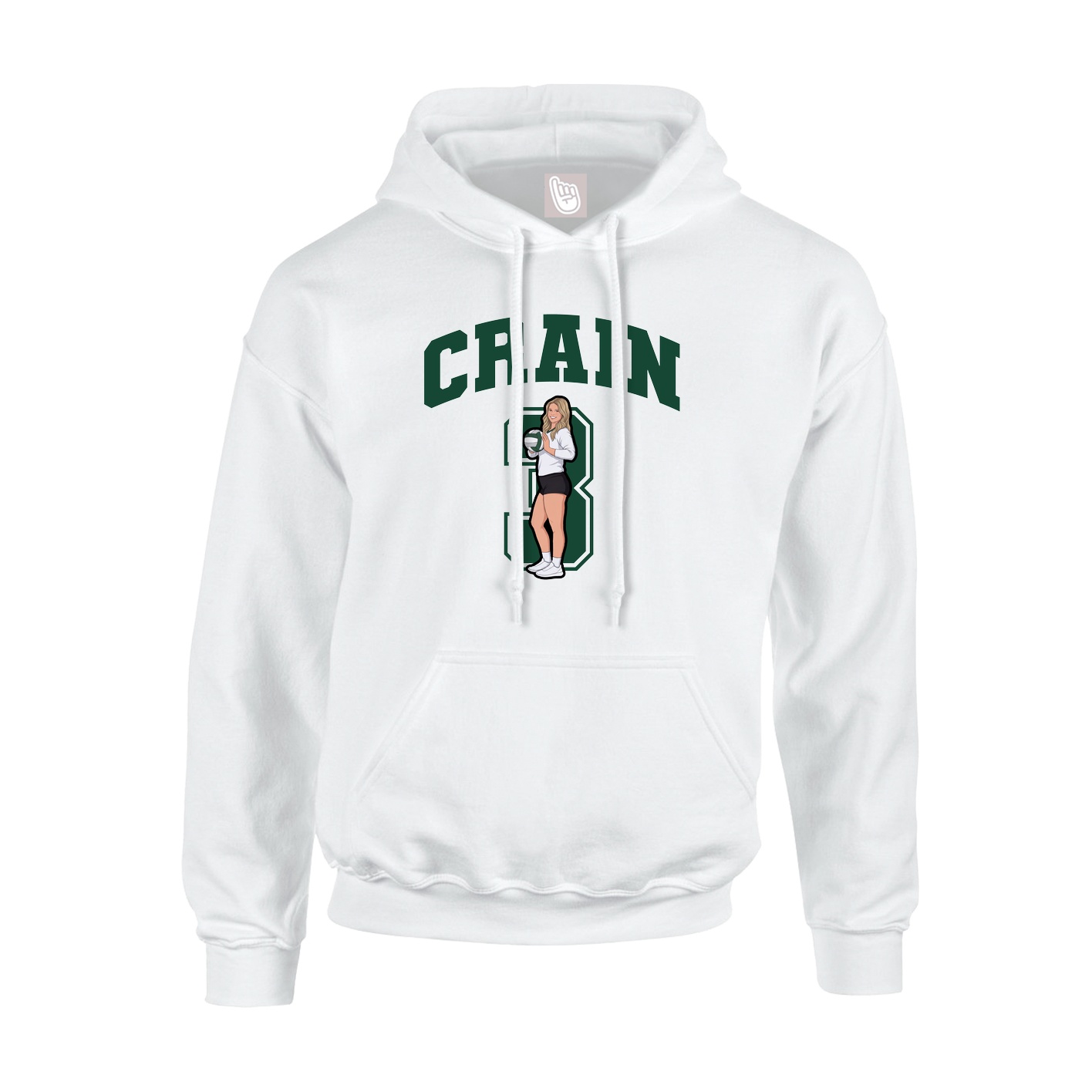 Hoodie — Number in White