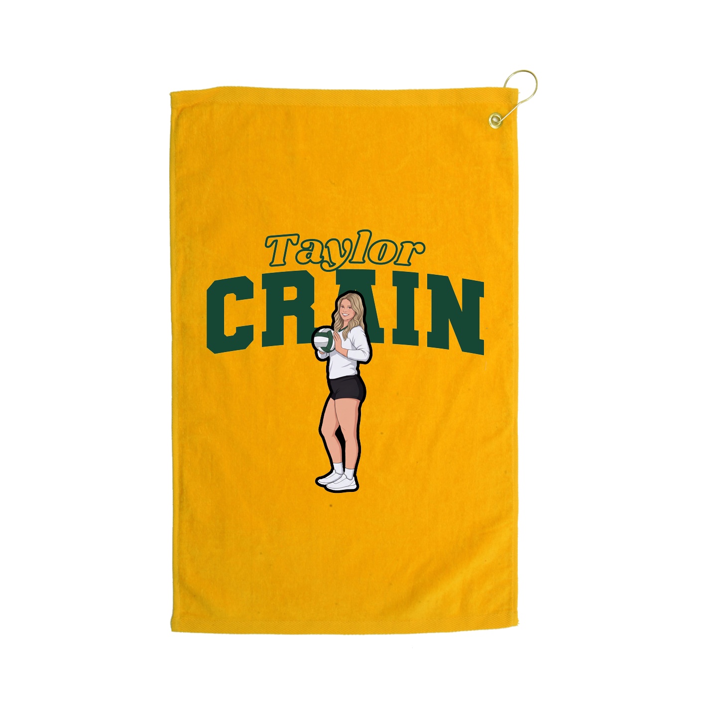 Golf Towel — Name Arch in Gold