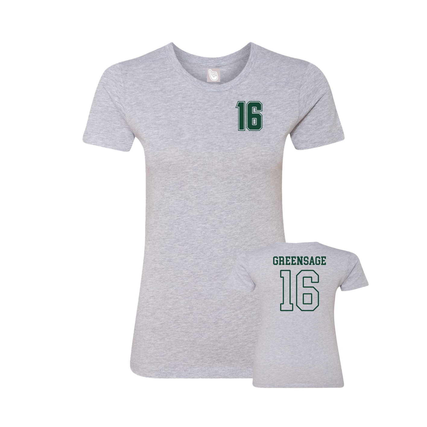 Womens Tee — Chest Back in Grey